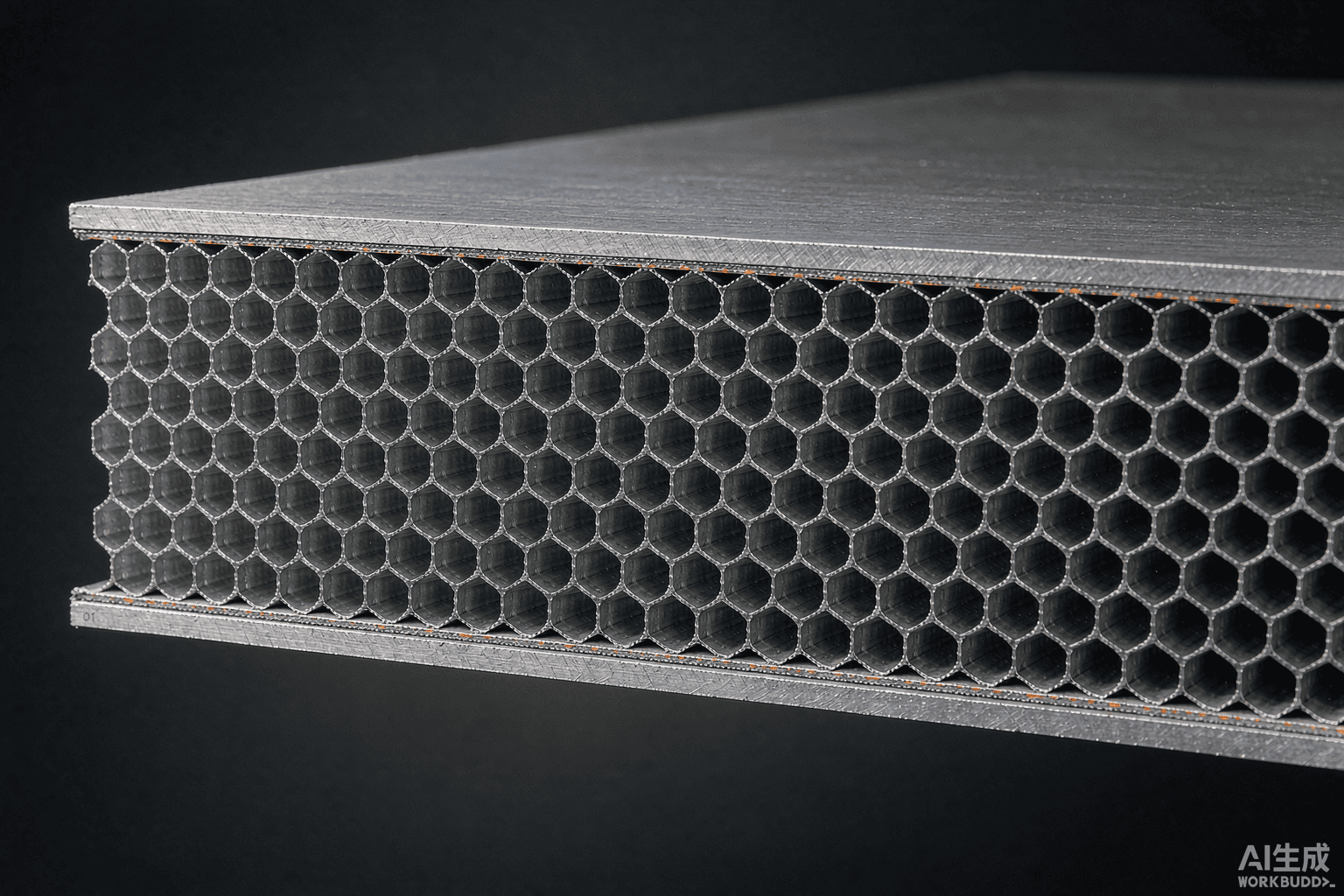 Aluminum honeycomb panel cross-section hexagonal core