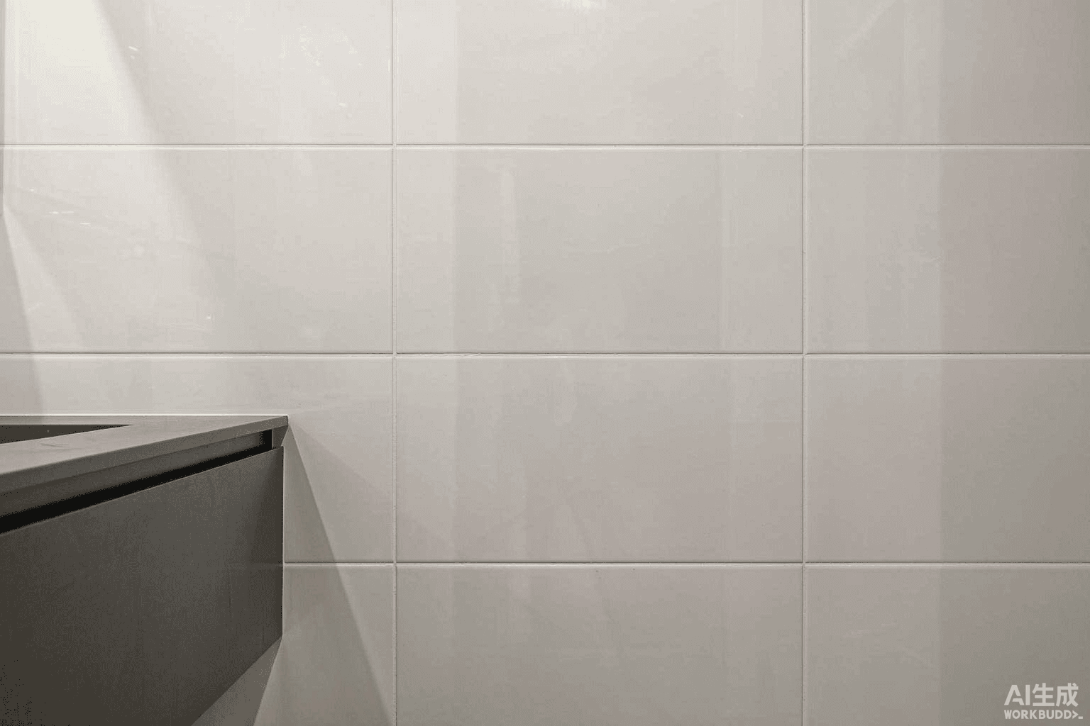 Ceramic porcelain tile wall in a minimalist bathroom