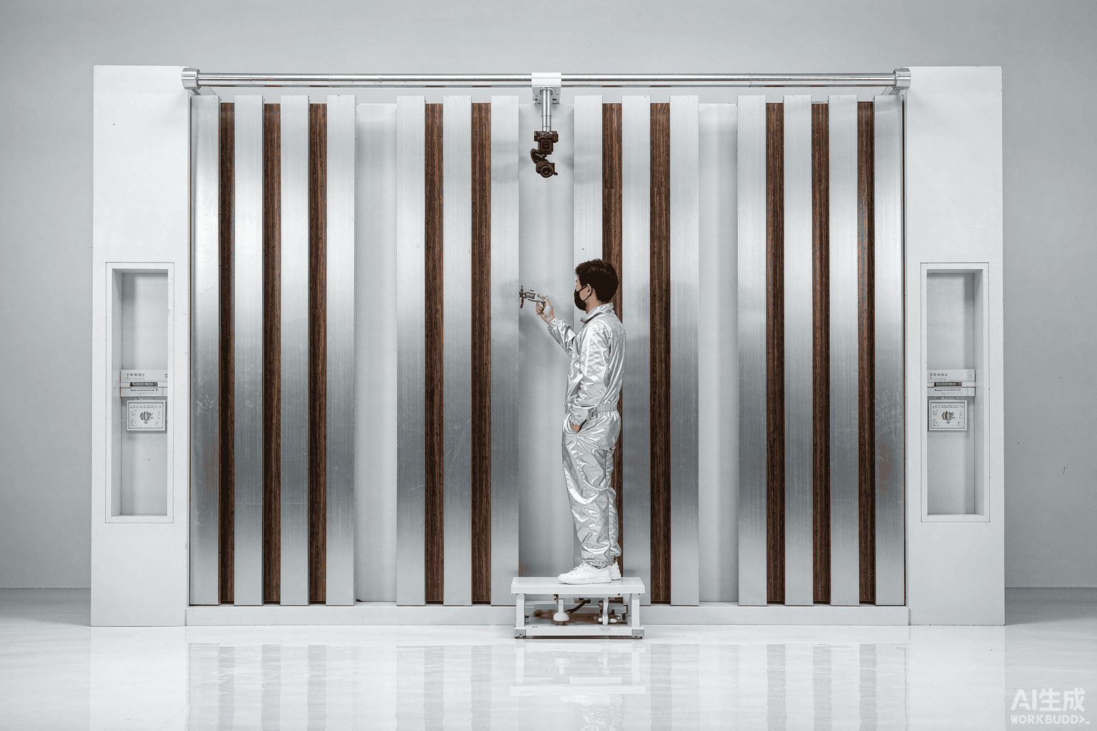 Quality inspection of wall panels in factory QC lab